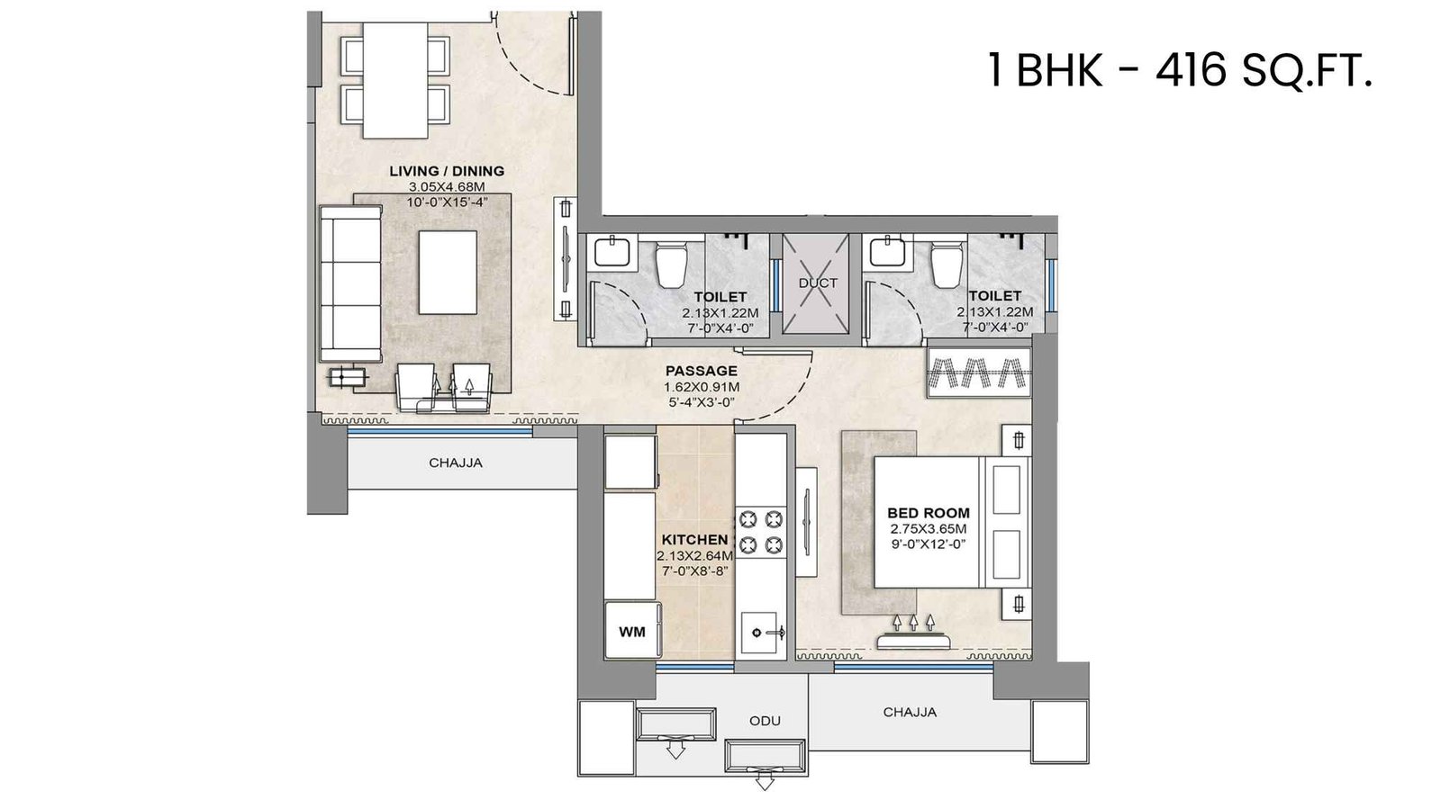 Tricity-Delta-Aveon-City-Floor-Plan-1-BHK-416-Sqft