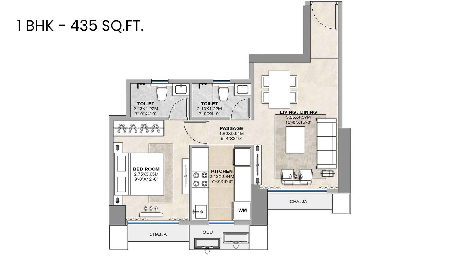 Tricity-Delta-Aveon-City-Floor-Plan-1-BHK-435-Sqft